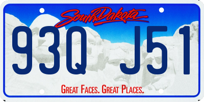 SD license plate 93QJ51