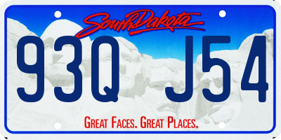 SD license plate 93QJ54