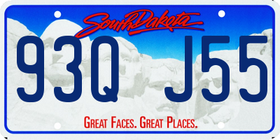 SD license plate 93QJ55