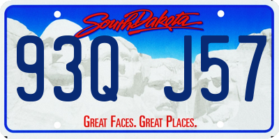 SD license plate 93QJ57