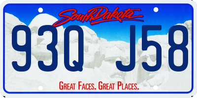 SD license plate 93QJ58