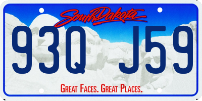 SD license plate 93QJ59