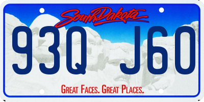 SD license plate 93QJ60