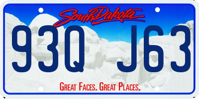 SD license plate 93QJ63