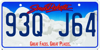 SD license plate 93QJ64