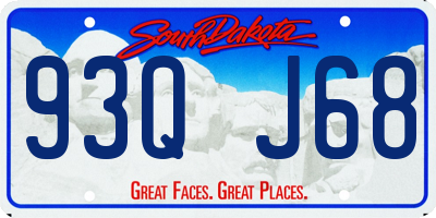 SD license plate 93QJ68