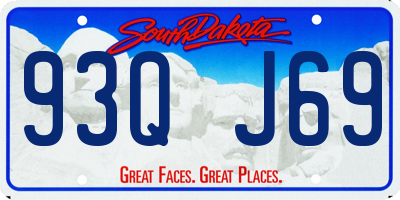 SD license plate 93QJ69