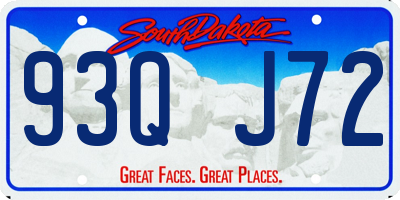 SD license plate 93QJ72
