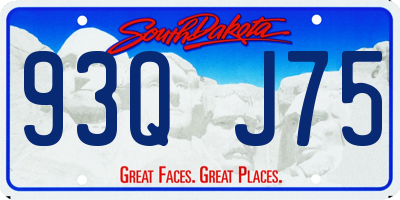 SD license plate 93QJ75