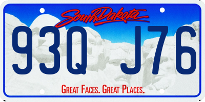 SD license plate 93QJ76
