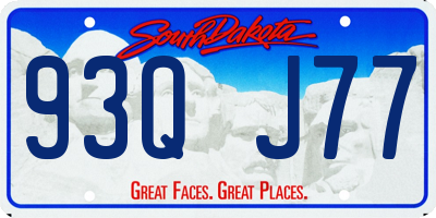 SD license plate 93QJ77