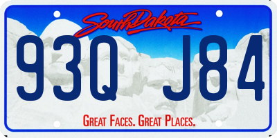 SD license plate 93QJ84