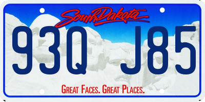 SD license plate 93QJ85