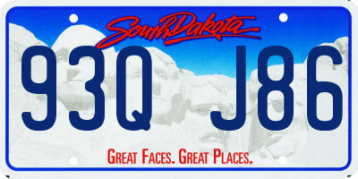 SD license plate 93QJ86