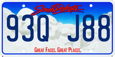 SD license plate 93QJ88