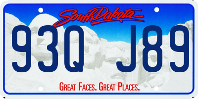 SD license plate 93QJ89