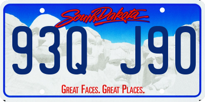 SD license plate 93QJ90