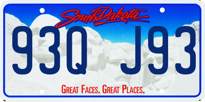 SD license plate 93QJ93