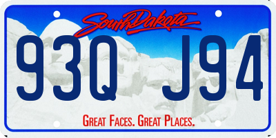 SD license plate 93QJ94