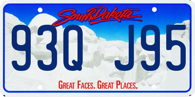 SD license plate 93QJ95