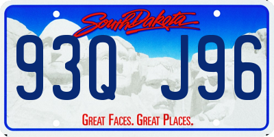 SD license plate 93QJ96