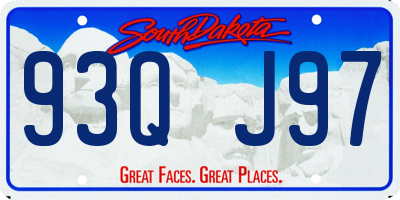 SD license plate 93QJ97