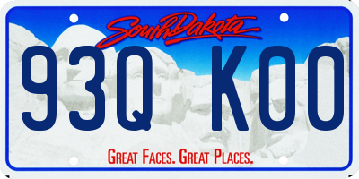 SD license plate 93QK00