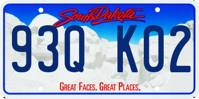 SD license plate 93QK02