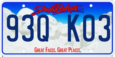 SD license plate 93QK03
