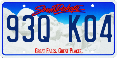 SD license plate 93QK04