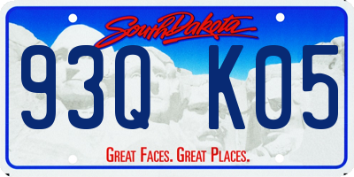 SD license plate 93QK05