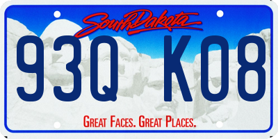 SD license plate 93QK08