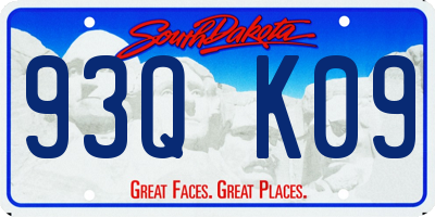 SD license plate 93QK09
