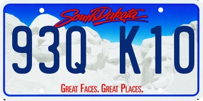 SD license plate 93QK10