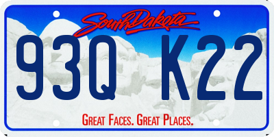 SD license plate 93QK22