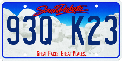 SD license plate 93QK23
