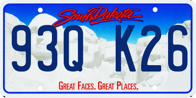 SD license plate 93QK26