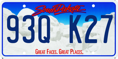 SD license plate 93QK27