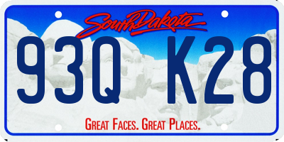 SD license plate 93QK28