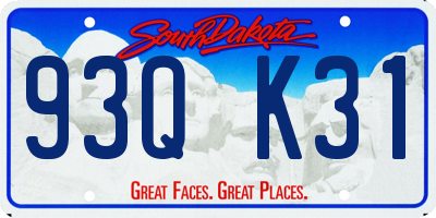 SD license plate 93QK31
