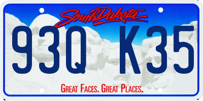SD license plate 93QK35