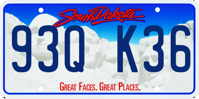 SD license plate 93QK36