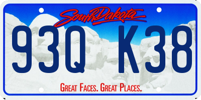 SD license plate 93QK38