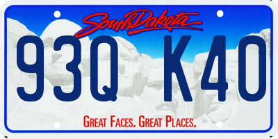 SD license plate 93QK40