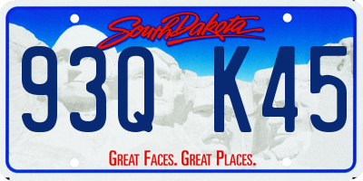 SD license plate 93QK45
