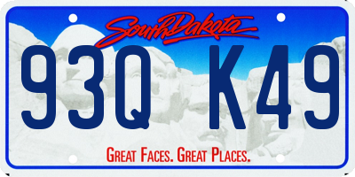 SD license plate 93QK49