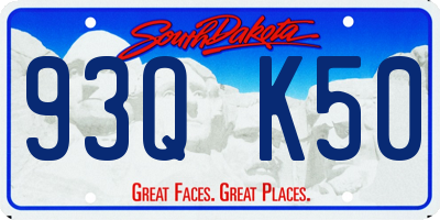 SD license plate 93QK50