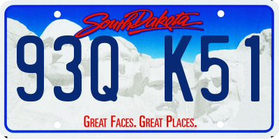 SD license plate 93QK51