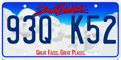 SD license plate 93QK52