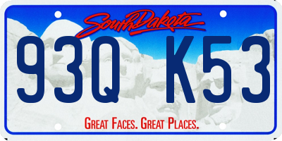 SD license plate 93QK53